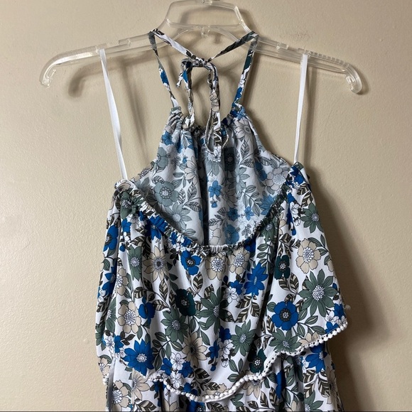 Loft Beach Blue Floral Halter Neck Romper - Picture 5 of 7